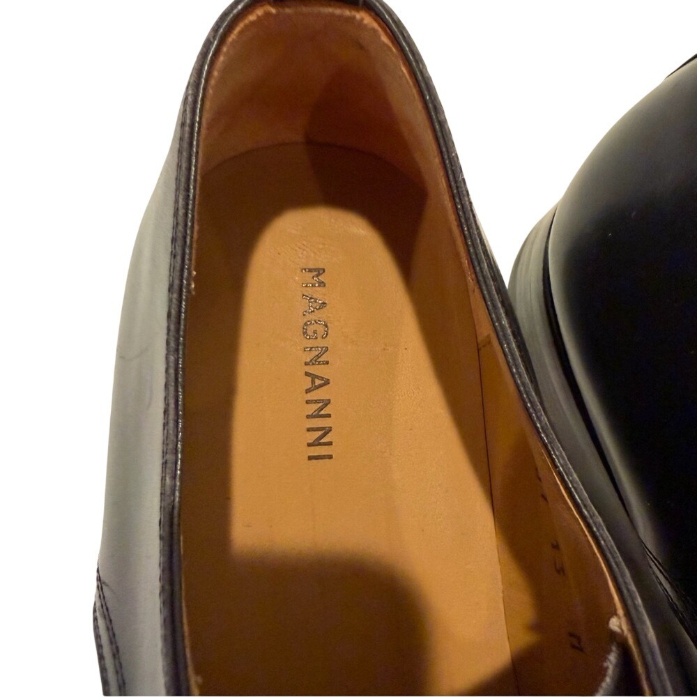 Magnanni Pardo Derby Oxfords Black Leather Men's 13‎ Dress Shoe Quiet Luxury - Picture 3 of 10